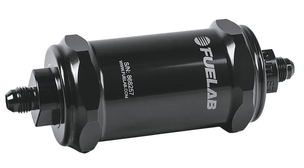 FUELAB 818 Series Inline 10 Microns Fuel Filter with -6 AN Inlet Size 81801-1