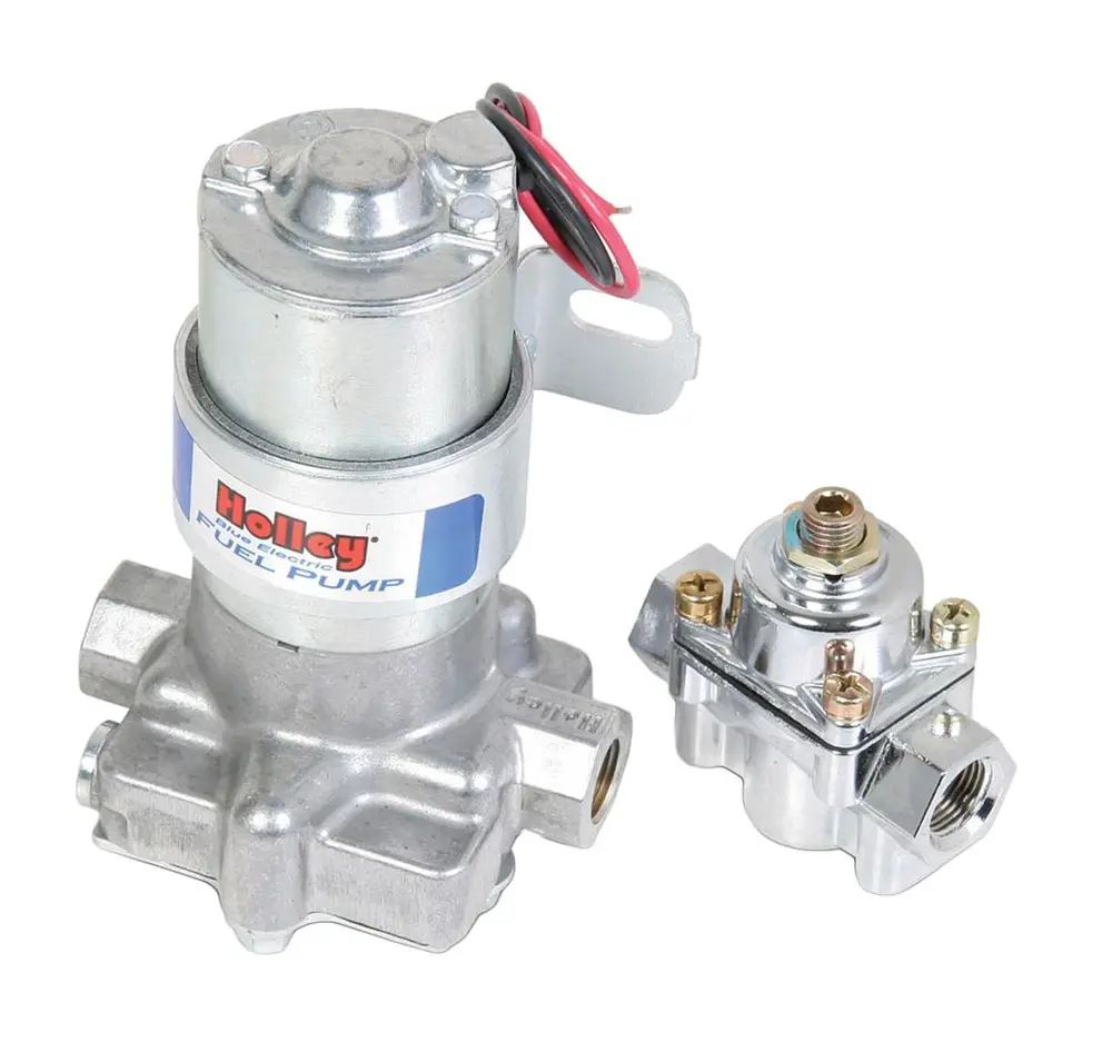 Holley Blue 110 GPH Electric Fuel Pump with Regulator for Street/Strip Carbureted Applications 12-802-1