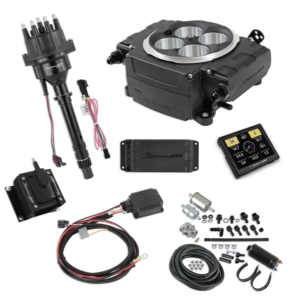 Holley Sniper 2 EFI 650 HP Inline Pump Fuel Injection Systems with Power Distribution Module 550-511-3PK-SBC
