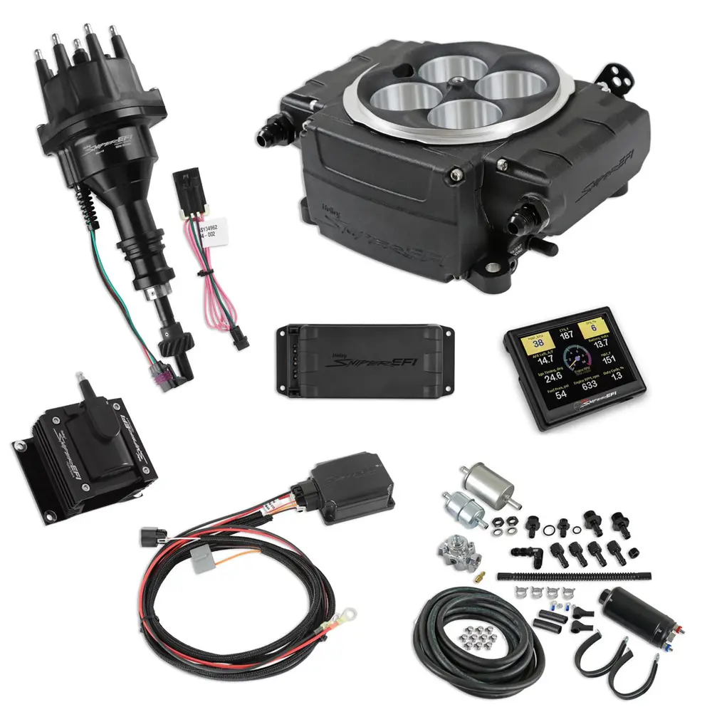 Holley Sniper 2 EFI 650 HP Inline Pump Fuel Injection Systems with Power Distribution Module 550-511-3PK-SBF