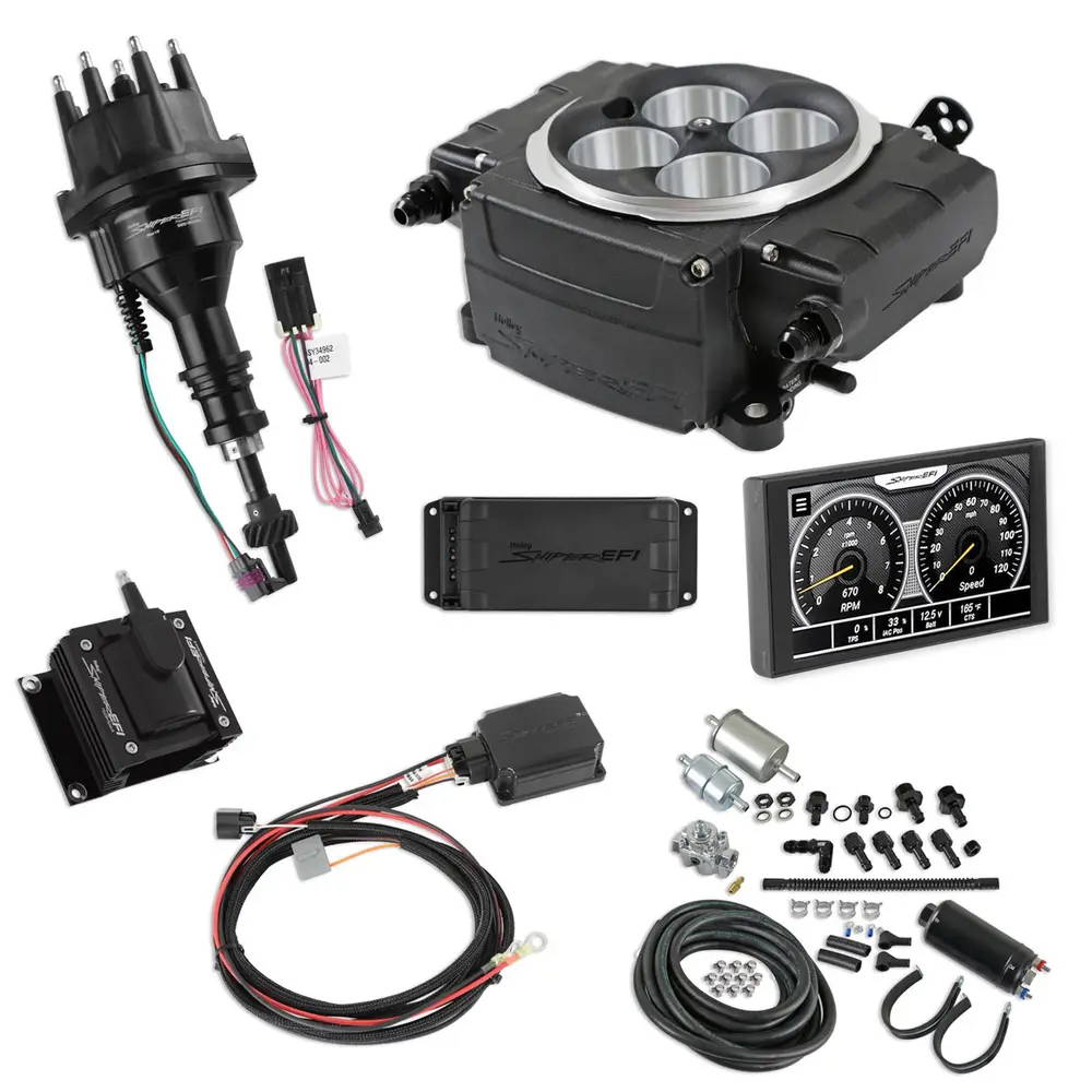 Holley Sniper 2 EFI 650 HP Inline Pump Fuel Injection Systems with Power Distribution Module 550-511-5PK-SBF
