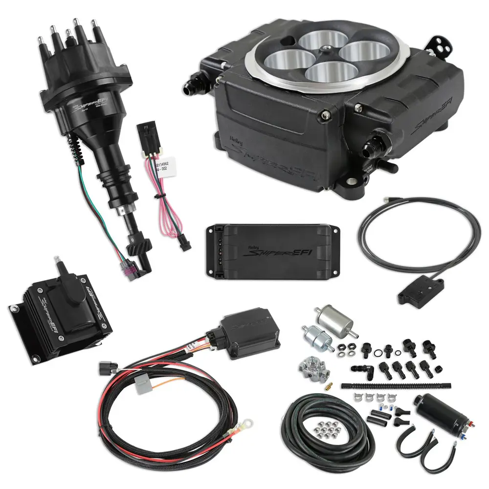 Holley Sniper 2 EFI 650 HP Inline Pump Fuel Injection Systems with Power Distribution Module 550-511-BPK-SBF