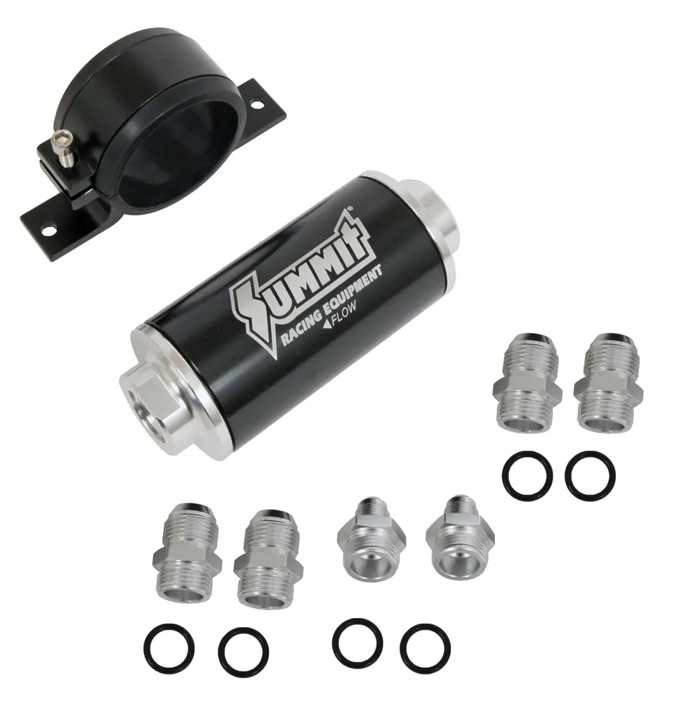 Summit Racing™ Inline Billet 10 Microns Fuel Filter with -6 AN, -8 AN, -10 AN Inlet Size SUM-230129